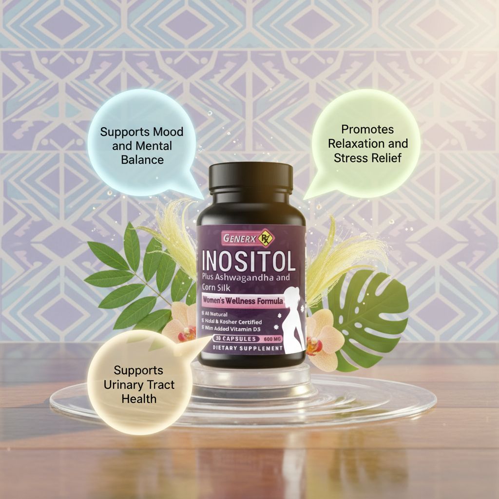 Generx Inositol with Ashwagandha & Corn Silk | Women's Wellness Formula | 600mg | 30 Capsules - Image 3
