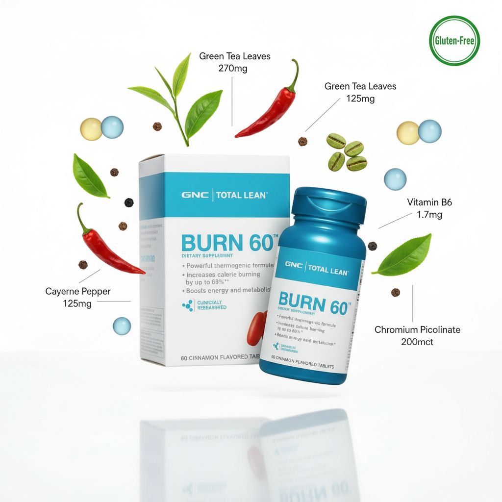 GNC Total Lean Burn 60 | Thermogenic Fat Burner | Metabolism & Energy Support | 60 Tablets - Image 3