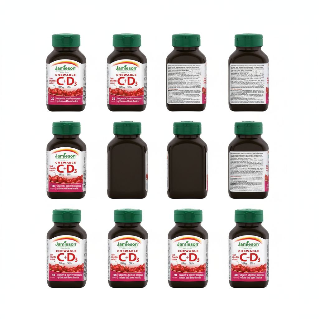 Jamieson Chewable Vitamin C 500mg + D3 500 IU | Immune & Bone Support - Image 9