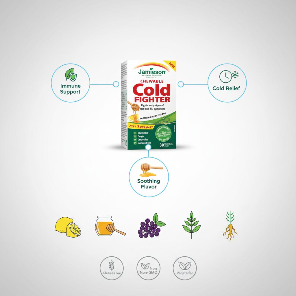 Jamieson Chewable Cold Fighter – Honey Lemon Immune Support - Image 2