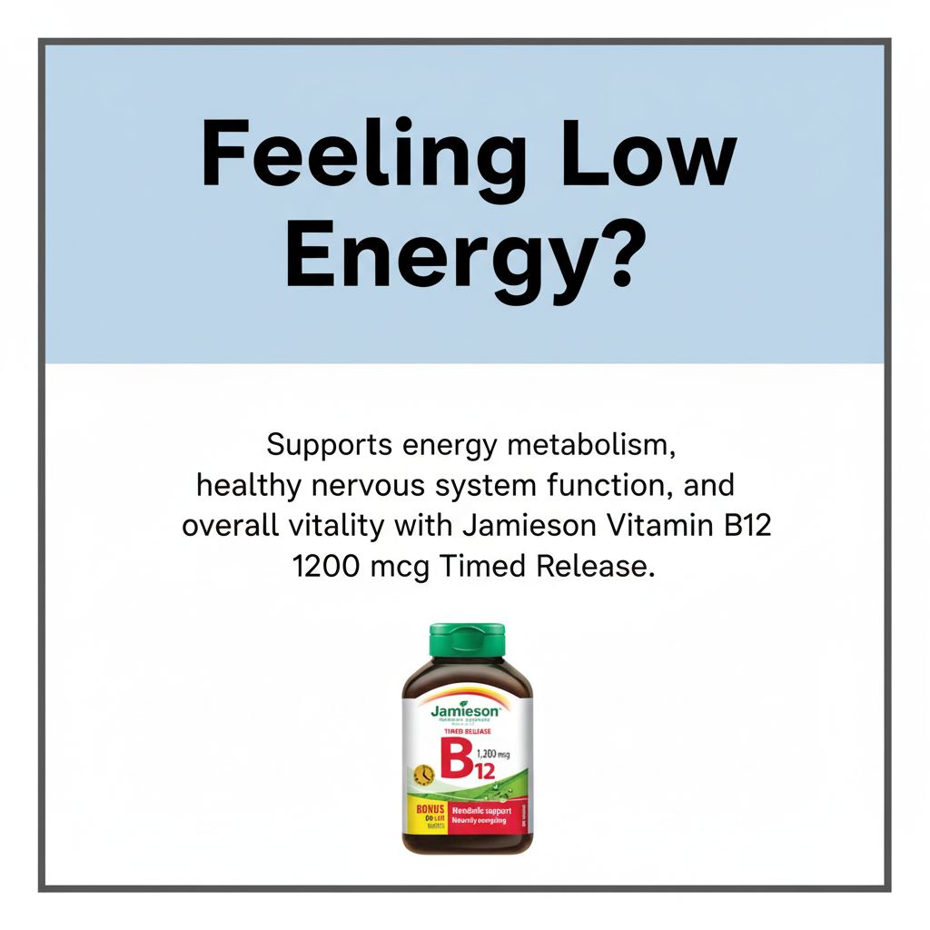 Jamieson Timed Release Vitamin B12 1200 mcg – Timed Release Energy & Metabolic Support - Image 4