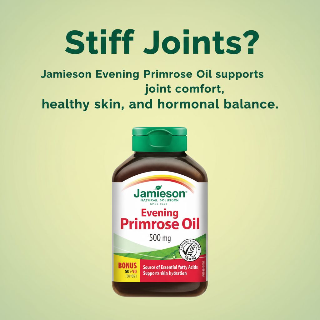 Jamieson Evening Primrose Oil 500 mg | Skin & Hormonal Support Softgels - Image 5