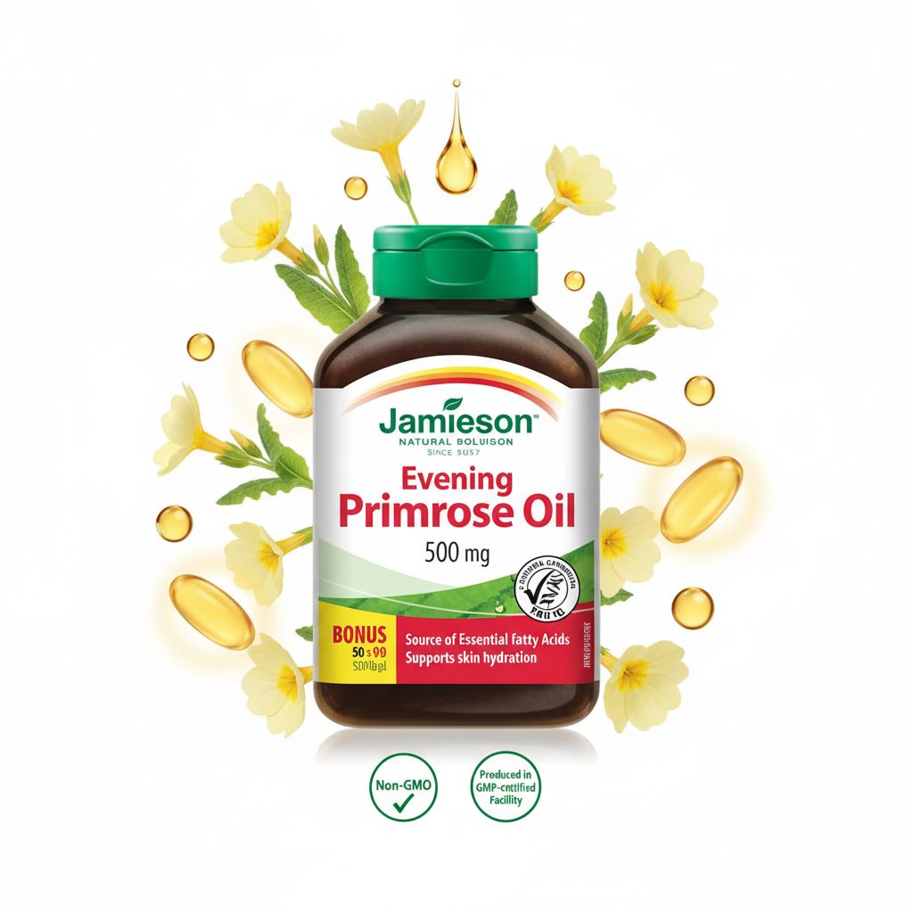 Jamieson Evening Primrose Oil 500 mg | Skin & Hormonal Support Softgels - Image 2