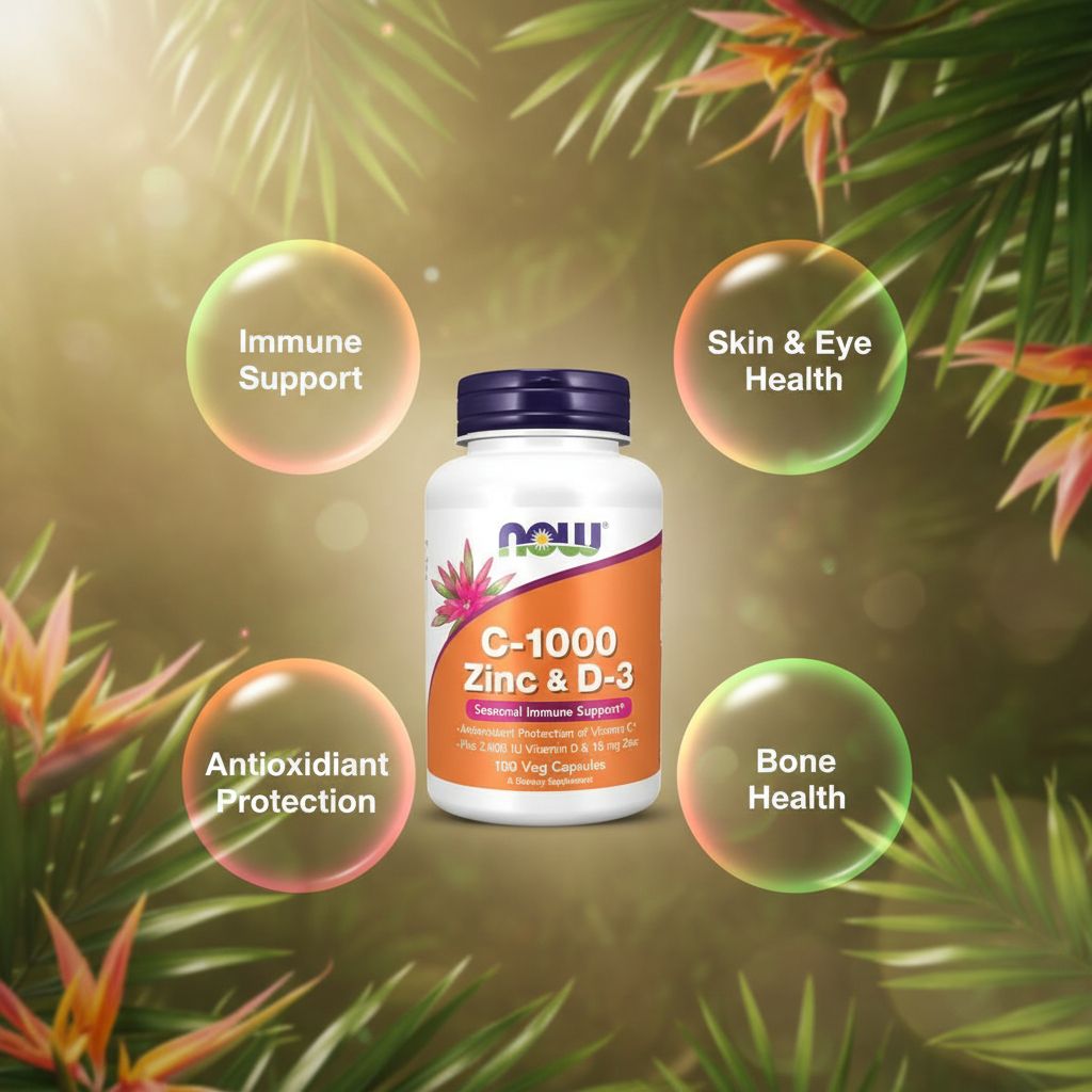 NOW C-1000 Zinc & D-3 – Immune Support with Vitamin C, Zinc & Vitamin D3 - Image 5
