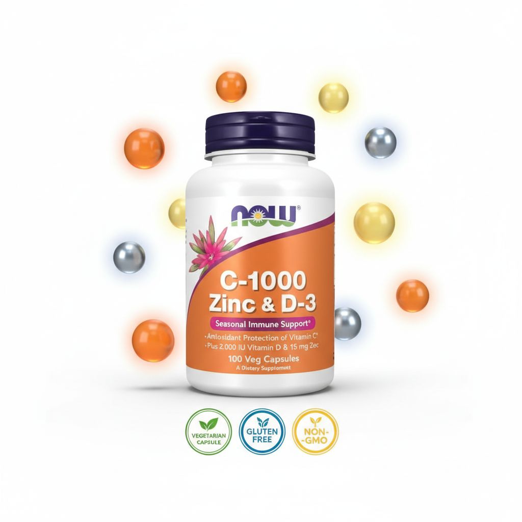 NOW C-1000 Zinc & D-3 – Immune Support with Vitamin C, Zinc & Vitamin D3 - Image 2