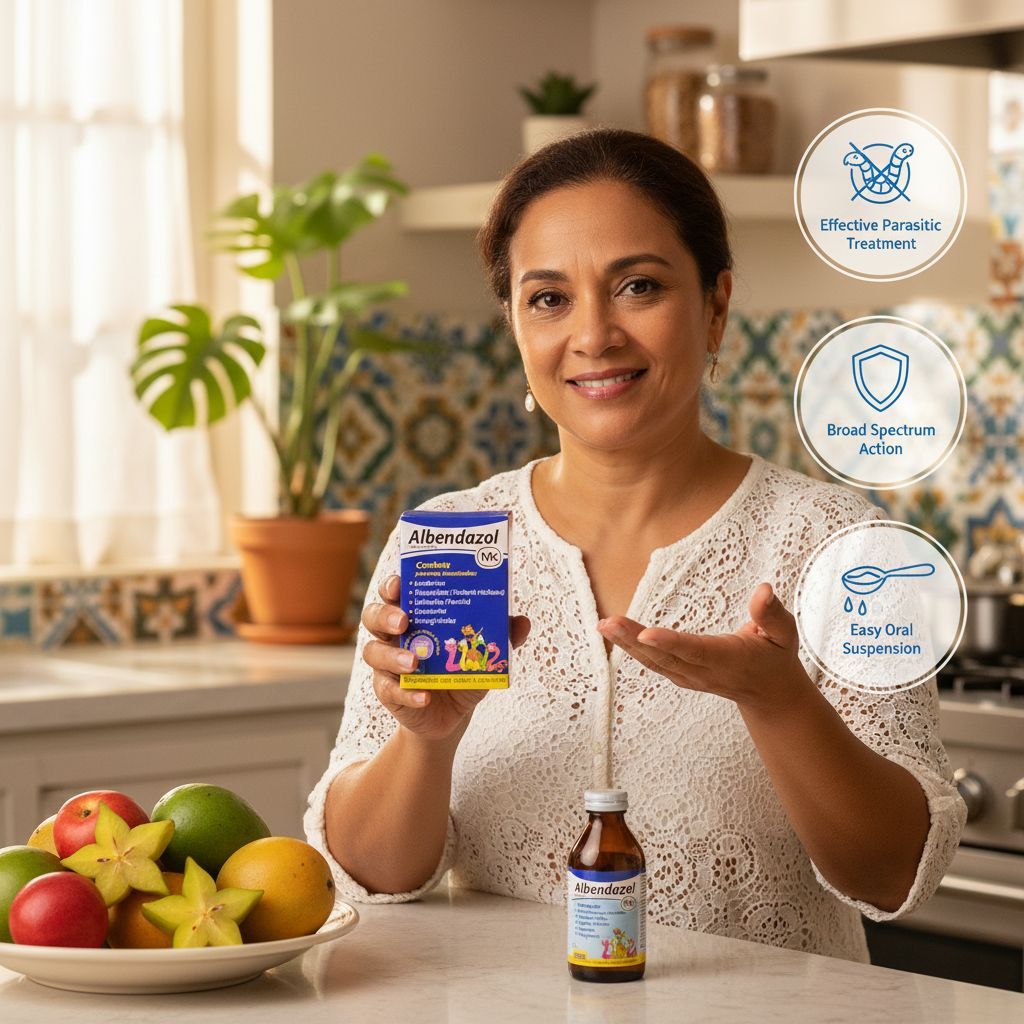 Albendazol 400mg/10mL Suspension – Intestinal Parasite Treatment – 10mL Caramel Flavor - Image 5