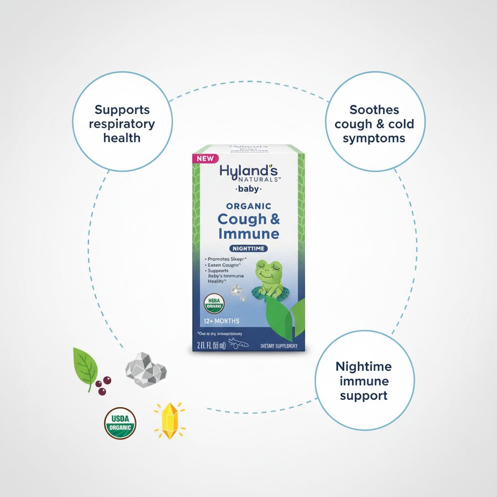 Hyland’s Naturals Baby Organic Cough & Immune Nighttime 59 mL | USDA Organic Baby Cough Relief 12+ Months - Image 6