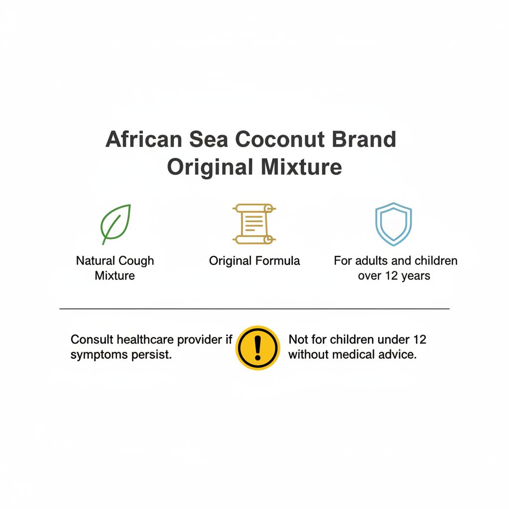 African Sea-Coconut Brand Cough Mixture – Relieves Coughs & Soothes Throats | 177 ml - Image 2