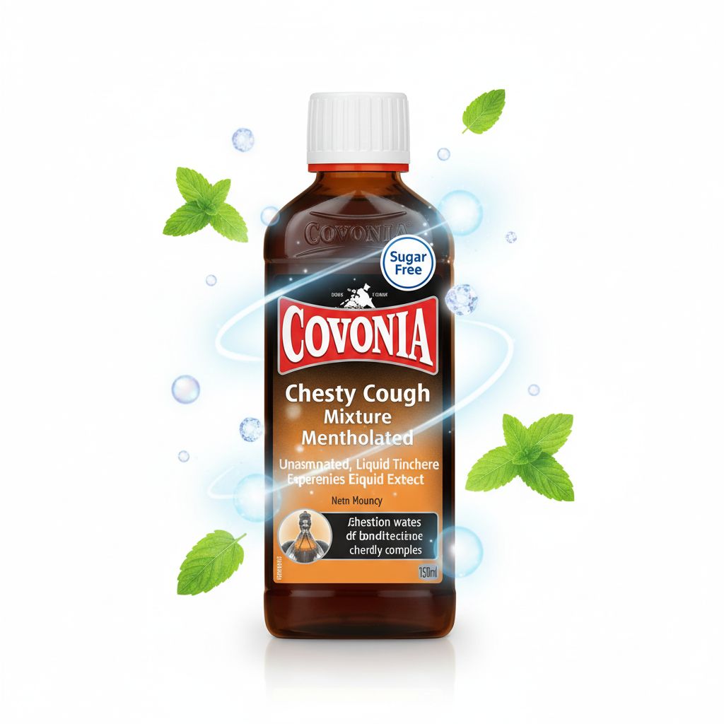 Covonia Chesty Cough Mixture Mentholated | Mucus Relief & Chest Congestion Syrup - Image 5