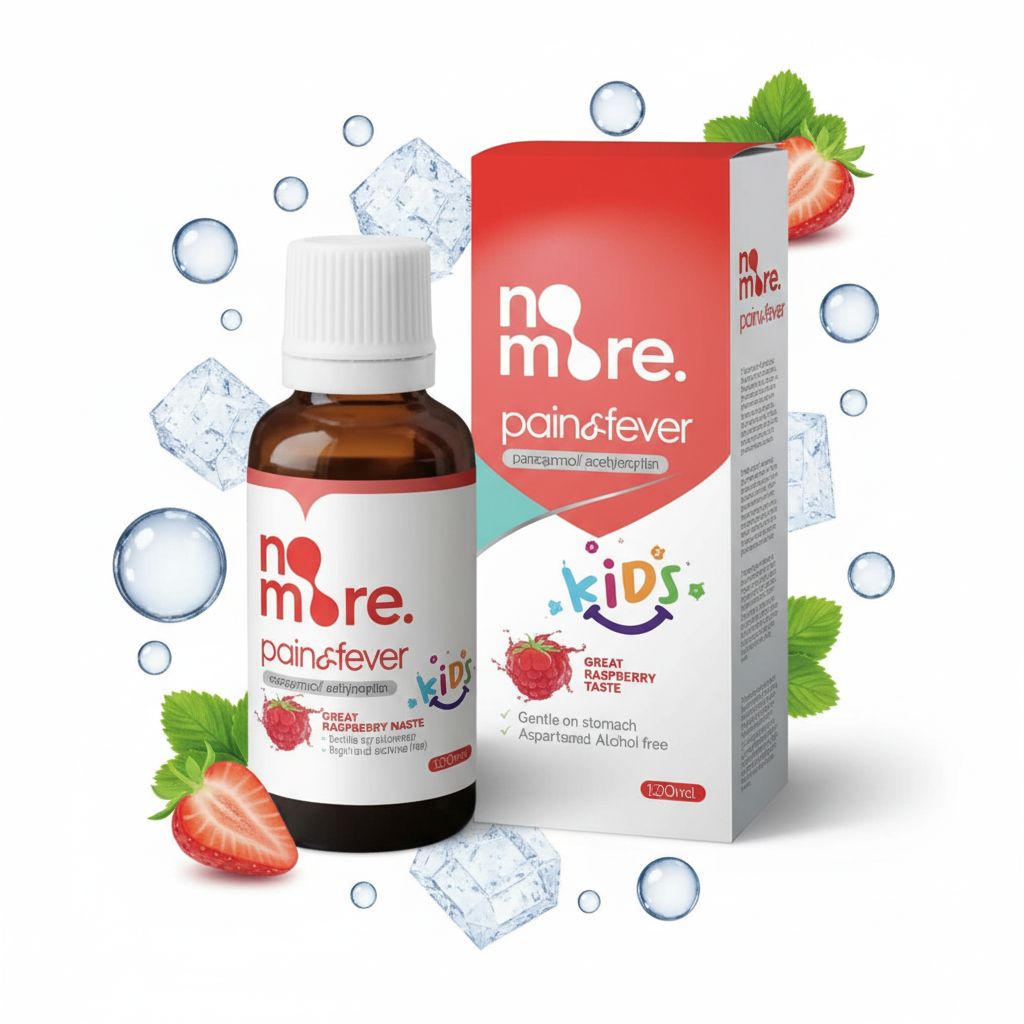 No More Kids Pain & Fever Syrup 120mL | Children's Relief for Fever & Pain | Raspberry Flavor - Image 5
