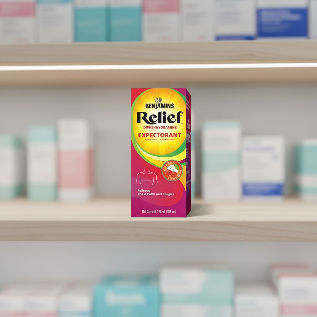 Benjamins Relief Diphenhydramine Elixir Sugar-Free Cherry 120mL | Allergy & Cold Relief | Alcohol-Free - Image 4
