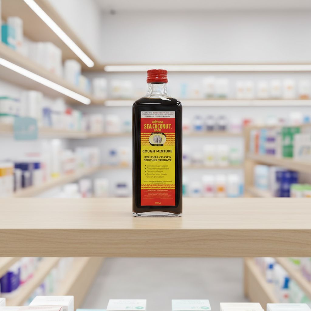 African Sea-Coconut Brand Cough Mixture – Relieves Coughs & Soothes Throats | 177 ml - Image 3