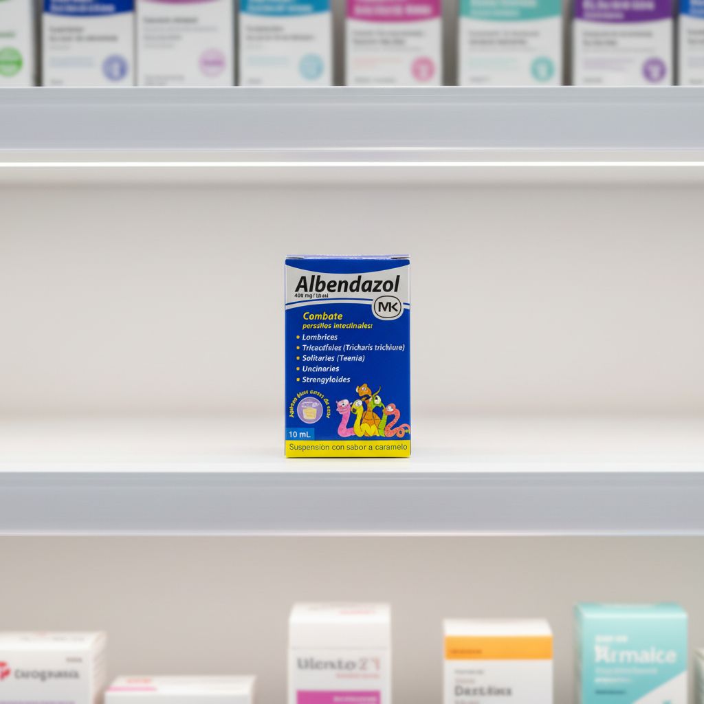 Albendazol 400mg/10mL Suspension – Intestinal Parasite Treatment – 10mL Caramel Flavor - Image 3