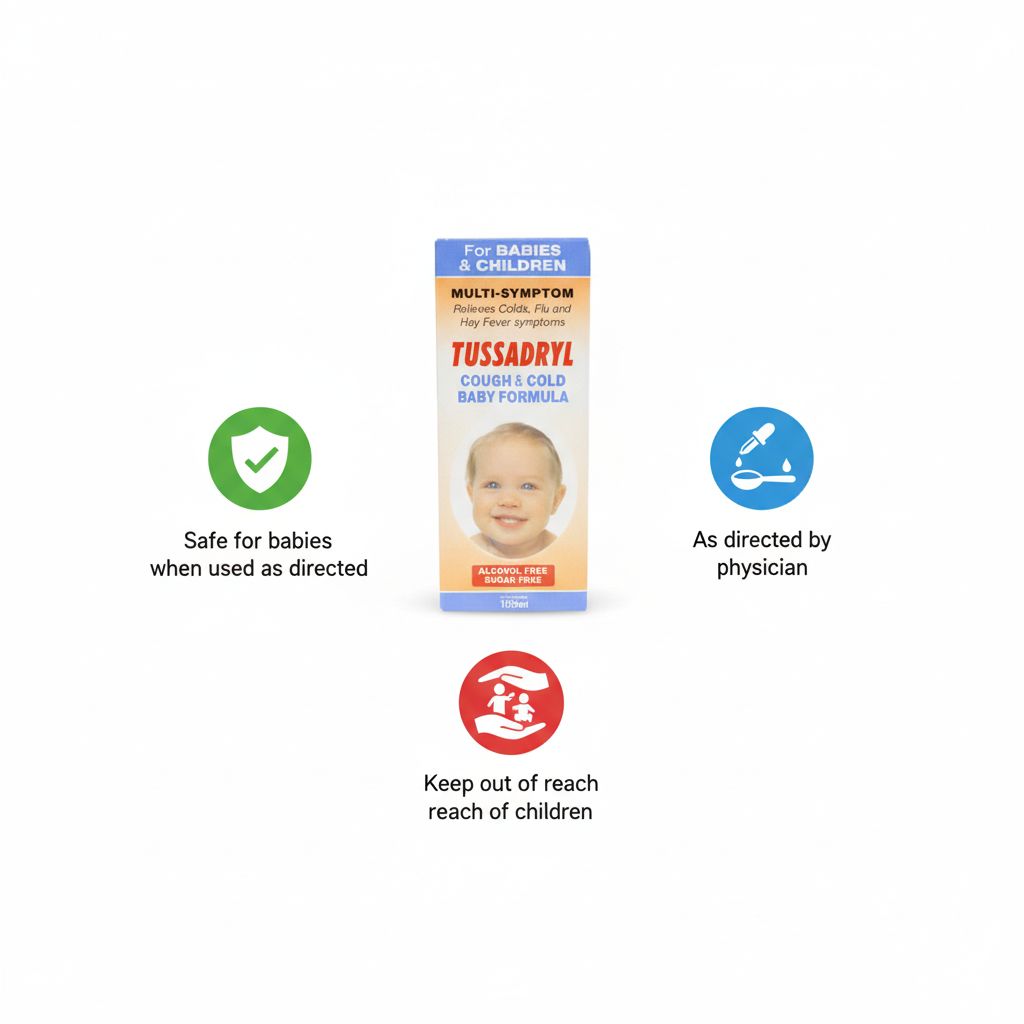 Tussadryl Baby Formula 100mL | Cough & Cold Relief for Babies & Children | Alcohol-Free Sugar-Free - Image 2