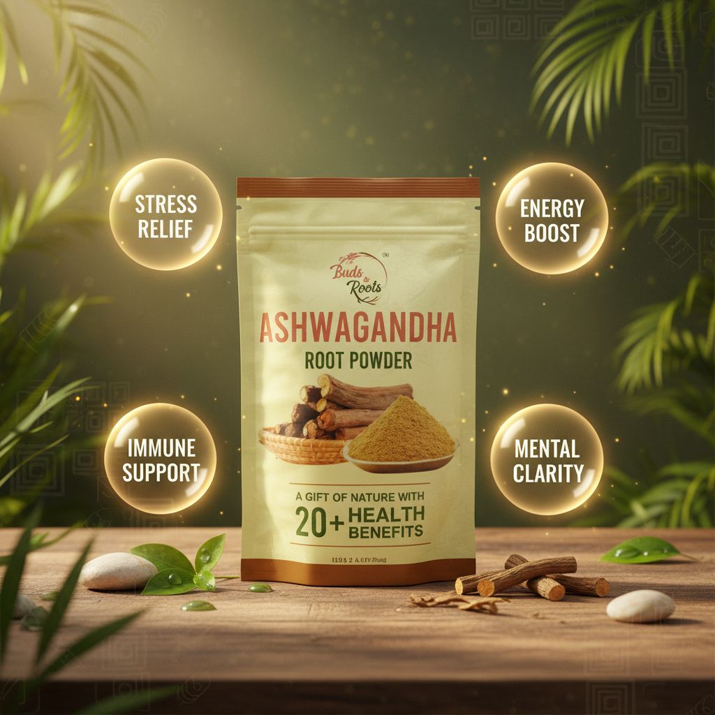 Buds & Roots Ashwagandha Root Powder – Natural Stress Relief & Wellness Support - Image 5