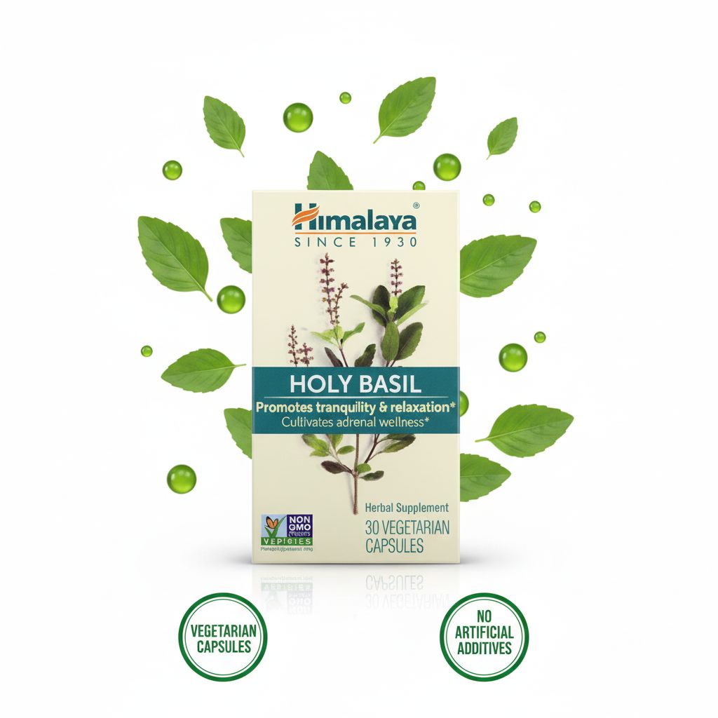 Himalaya Holy Basil – Stress Relief & Adrenal Support Capsules - Image 2